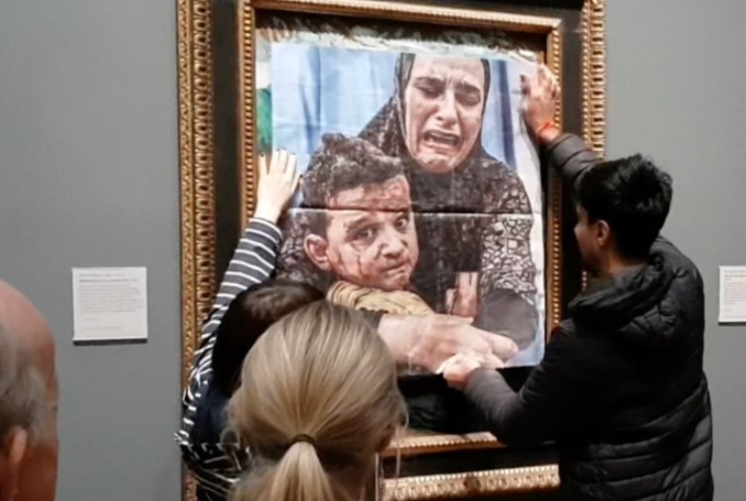 ‘Youth Demand’ Activists Replace Picasso’s Painting with Palestinian Mother Photo