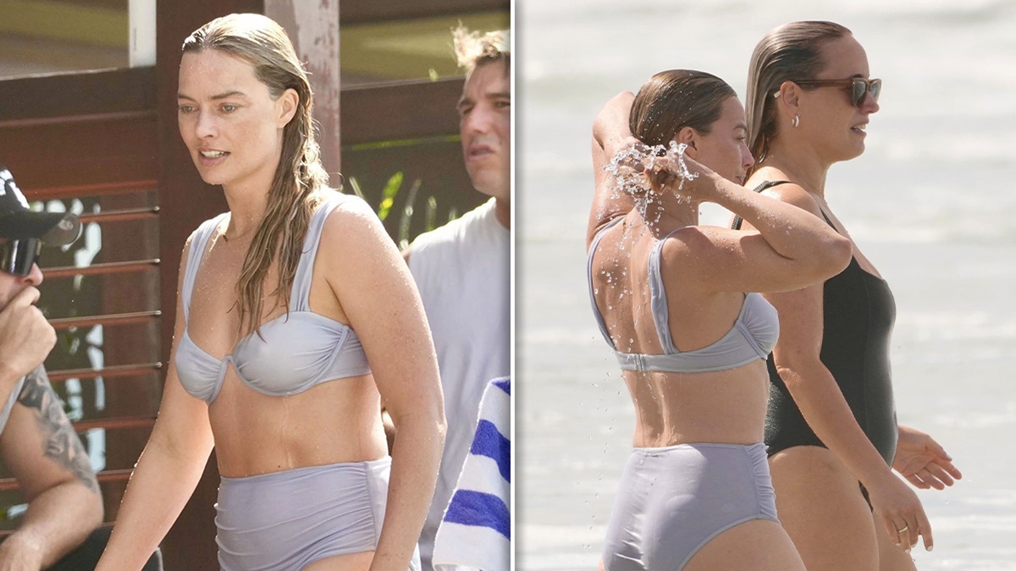 Margot Robbie Soaks Up Sun in Bikini, Wears ‘Mama’ Necklace on Vacation