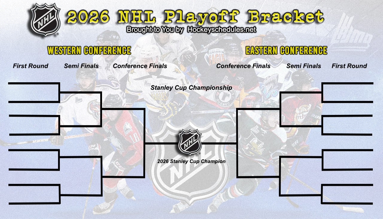 Printable 2026 NHL Playoff Bracket; Schedule and Matchups